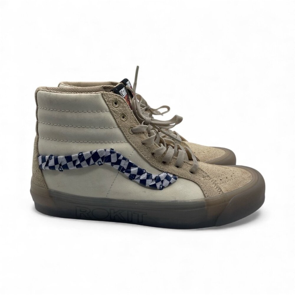 VANS x Rokit Sk8-Hi 38 DX Shoe Suede Canvas Skate Beige Size M/10 - Picture 1 of 7